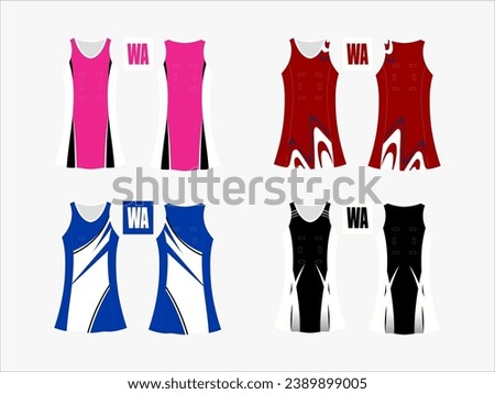 Strive in Style: Netball A-Line Dress Collection - Set of 4 Exclusive Designs for the Ultimate Sporting Elegance Netball and backetball dress
