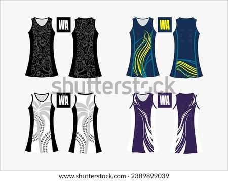 Strive in Style: Netball A-Line Dress Collection - Set of 4 Exclusive Designs for the Ultimate Sporting Elegance Netball and backetball dress