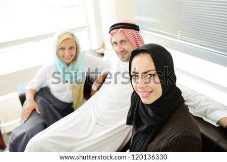 Group of Arabic business people at work