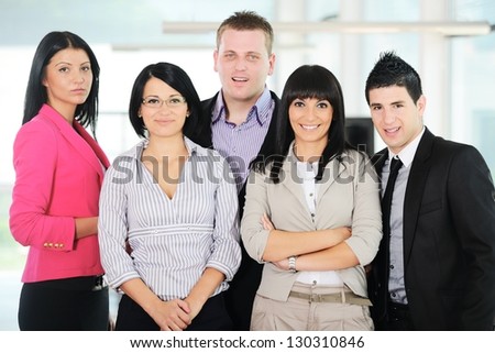 Portrait of a young successful business team at office