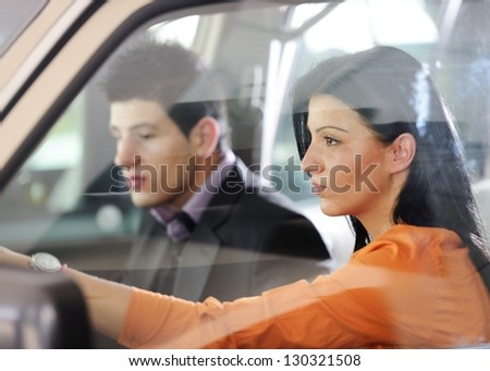 Woman drive  the car