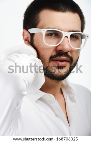 Young Middle eastern young attractive male model posing with glasses