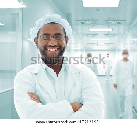 Arabic doctor with white uniforms in modern facility
