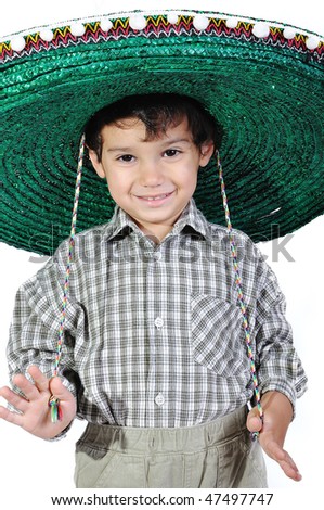 Cute Kid With Mexican Hat On Head Stock Photo 47497747 : Shutterstock