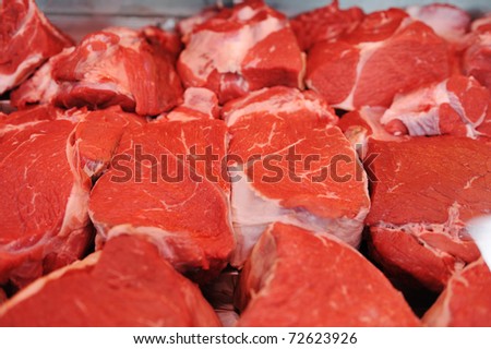Assortment of meat at a butcher shop