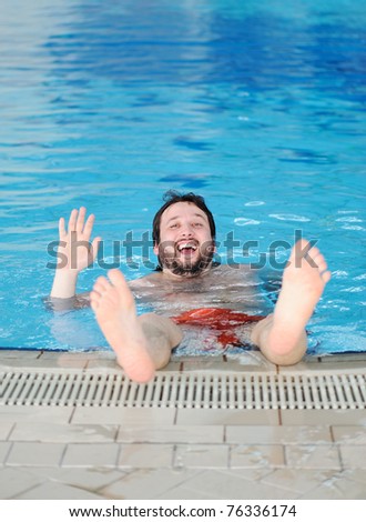 swimming man, fun in pool
