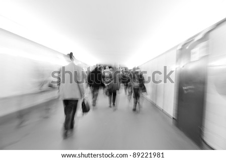 People crowd walking in the city (blurred scene)