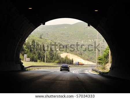 Similar – Foto Bild Die Fahrt mit Tunnelblick durch einen endlosen Autobahntunnel