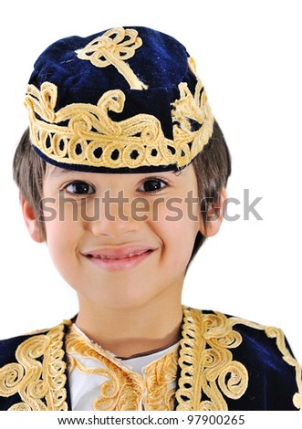 Beautiful Little Kid Wearing Bosnian Traditional Clothes And Hat Stock ...