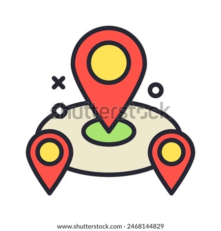 Multiple location icon vector illustration