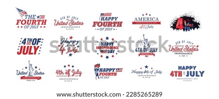 Happy 4th of July, United State of America independence day greeting design. Fourth of July typographic design. Vector illustration.