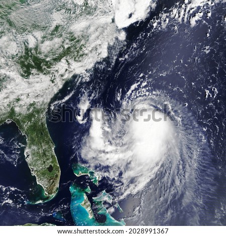 Hurricane Ida is approaching the coast USA. The eye of the  typhoon. Severe tropical storm. Satellite view  Some elements of this image furnished by NASA ストックフォト © 
