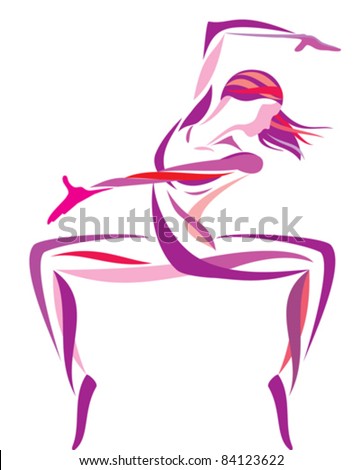 Young Women Dancing a Striptease Vector Silhouette | Download Free ...