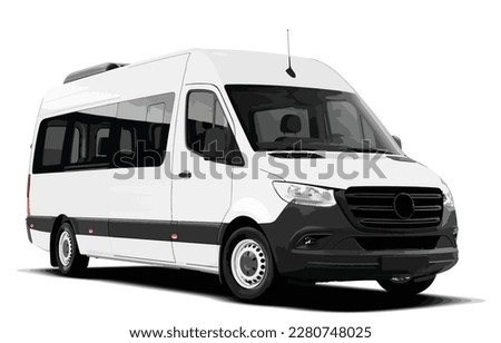 van bus mini art 3d realistic design template car vector