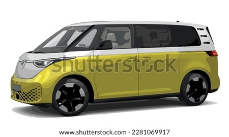 car new electric vision van public taxi art design vector template