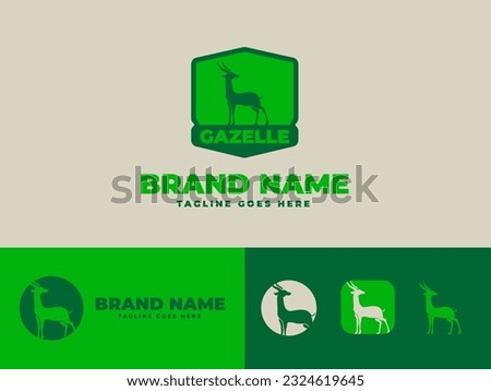 Gazelle logo design for company brand green color combination