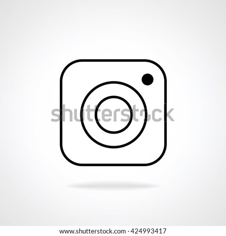 Hipster photo camera line icon on background, inspired by instagram new logo 2016. Vector illustration icon design for your instagram new icon botton.