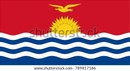 The flag of Kiribati, a banner of arms. Vector illustration. eps10