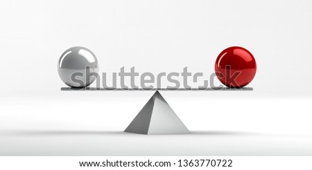 Conceptual image of perfect balance between two issues - 3d rendering Zdjęcia stock © 