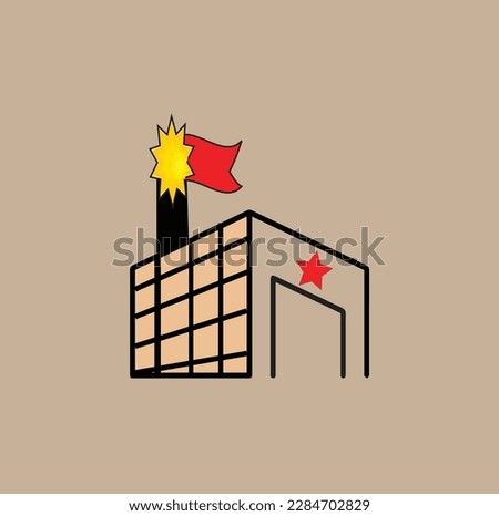 Building sketch abstract vector logo