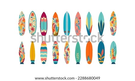 Set of surfboards. Vector illustration design.