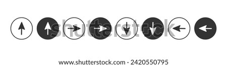 Arrows icon.   Pointer directional  up, right down, lefth,  set illustration symbol. Option way navigation vector.