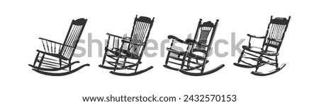 Rocking chair icon set. Vector illustration design.