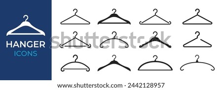 Hanger icon. Set of clothes hanger. Vector illustration.