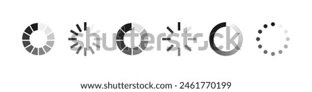 Loading icon set. Load sign on white background. Download, Upload. Vector.