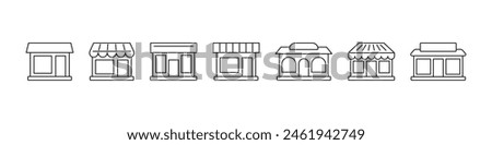 Shop icon set. Store build icons collection. Vector illustration.