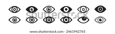 Eye icon set. Eye symbol. Open eyes images. Vector.