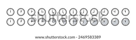 Clock and time icons set. Timers icon collection. Vector illustration.