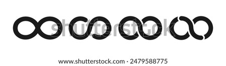 Infinity icon. Infinity symbol black. Vector stock.