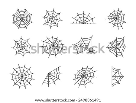 Spider web icons set. Cobweb icon. Vector.