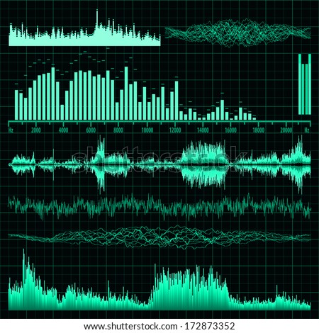 Sound waves set. Music background. EPS 10 vector file included