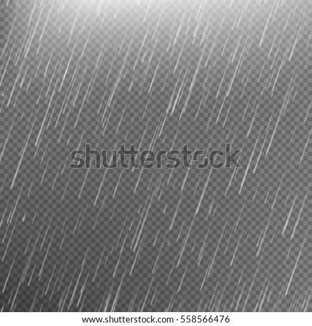 Rain transparent template background. Falling water drops texture. Nature rainfall on checkered background. EPS 10 vector file included