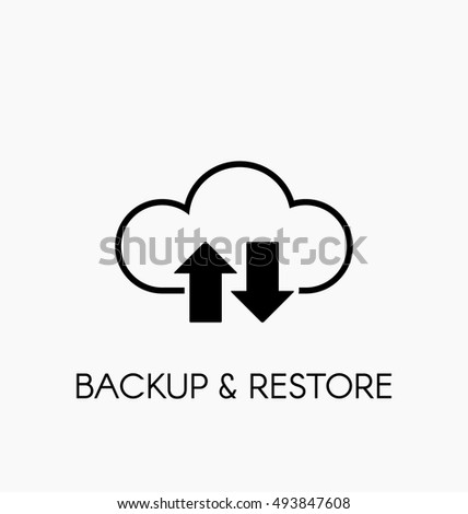 Data cloud icon. Backup and restore sign. Backup and restore data cloud. Upload to and download from data cloud.