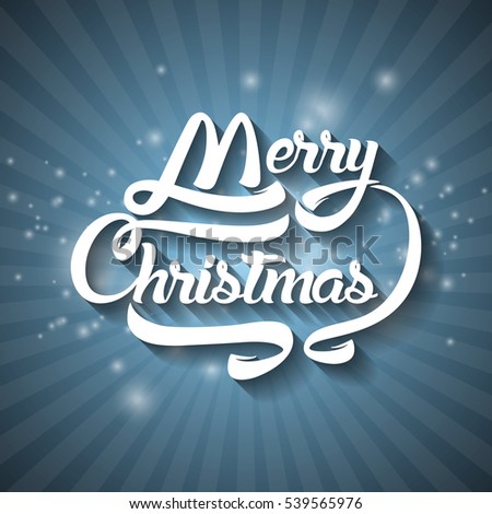 Christmas Greeting Card Text. Merry Christmas Lettering Illustration