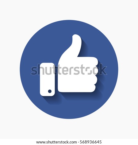 Thumb up symbol, finger up icon vector illustration. Facebooke like.