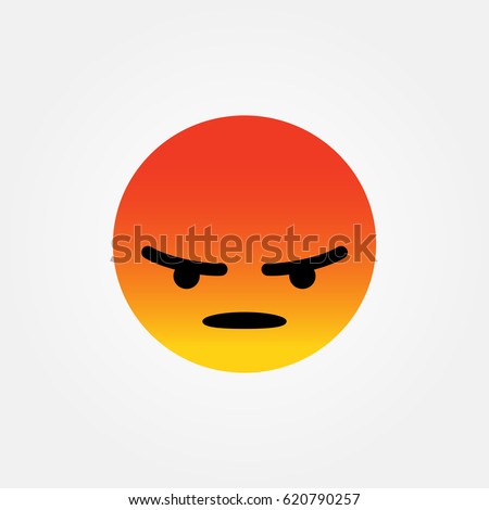 Angry emotion / reaction symbol icon vector.