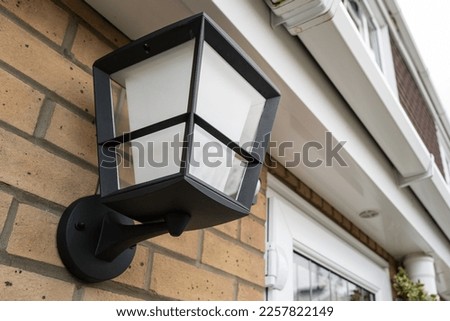 Similar – Image, Stock Photo metal lamp seen from below and white ceiling