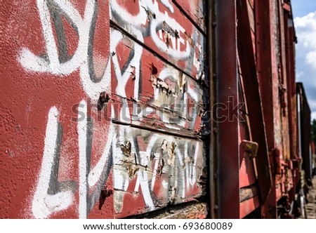 Similar – Image, Stock Photo vandalism Wallpaper Tracks