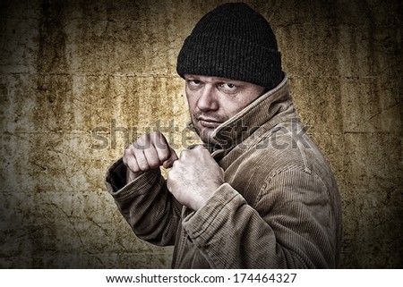 Angry man ready to throw a punch