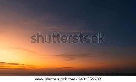 Similar – Image, Stock Photo Sunset sky over coastal city and sea