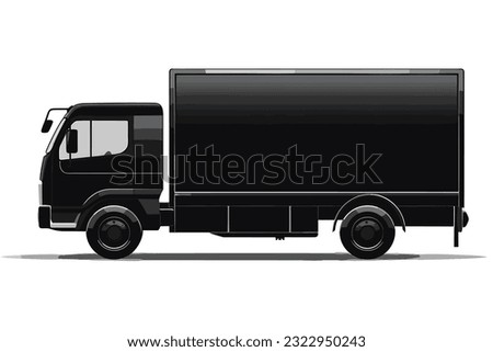 Delivery truck icon on white background.