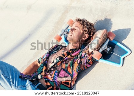 Image, Stock Photo young hipster with tattooes, spain