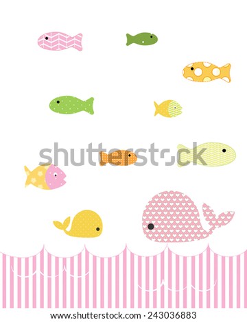 Fish nursery kid room art