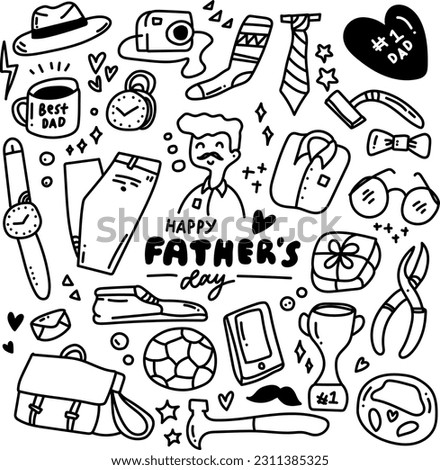 vector, illustration, doodle, father, dad, background, design, happy, card, love, art, day, daddy, holiday, graphic, sketch, man, drawing, greeting, male, hand, text, poster, tie, lettering, icon