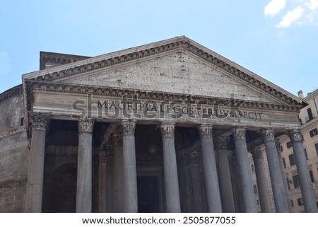 Similar – Image, Stock Photo The Pantheon and the fountain in Piazza della Rotonda in Rome seen from Via del Pantheon.