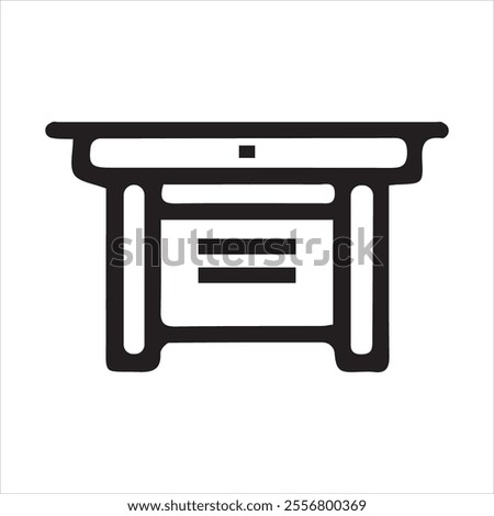 desk icon vector. Furniture sign for web site and apps design, logo, app, UI